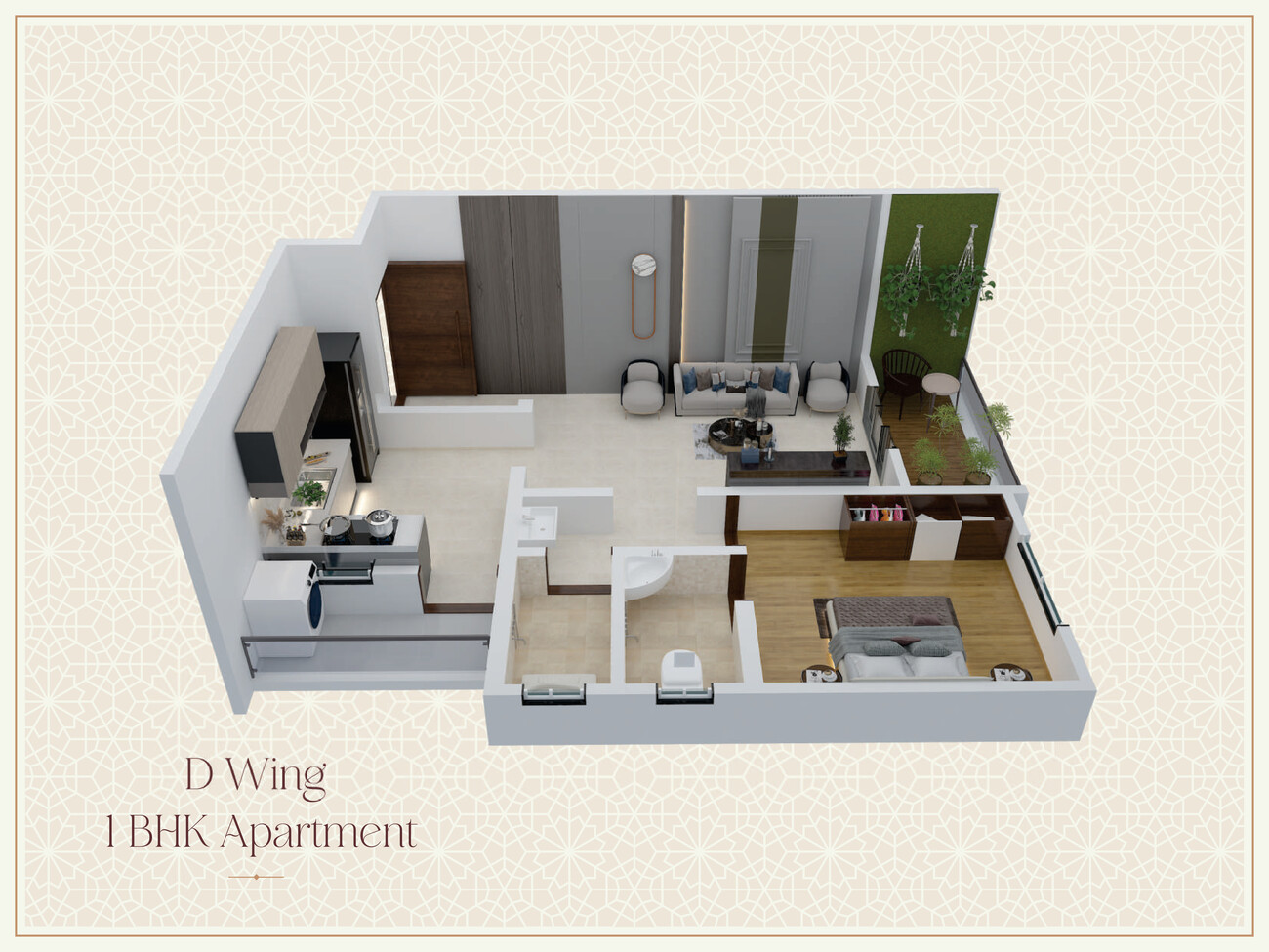 1 BHK Floor Plan - Siddhi Aspire