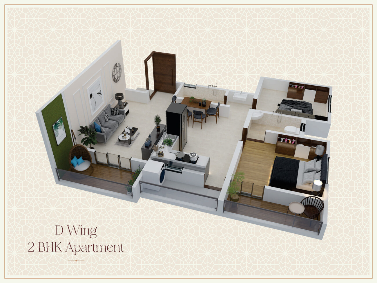 2 BHK Floor Plan - Siddhi Aspire